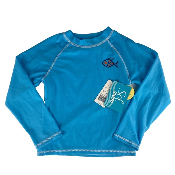 NWT Sol Swim Rashguard & Swim Trunks Set - Size 4 - Picture 2 of 8